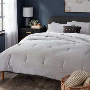 Threshold - 3pc Full/Queen Jersey Comforter and Sham Set Gray  Gray